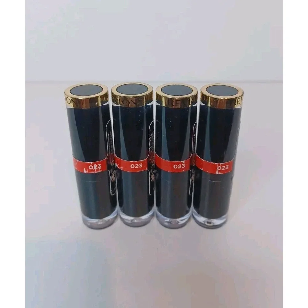 LOT of 4 New‎ REVLON Super Lustrous Glass Shine Lipstick 023 Glaring Red